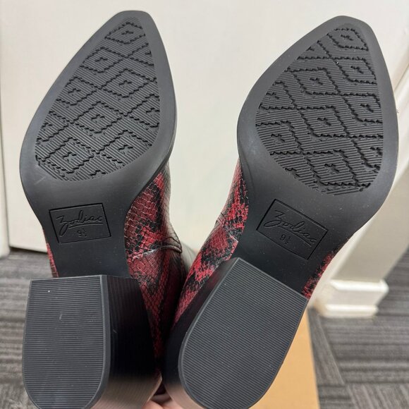 Zodiac “Dawson” Red & Black Snakeskin Western Boots | Size 9.5M | NEW - Picture 8 of 10